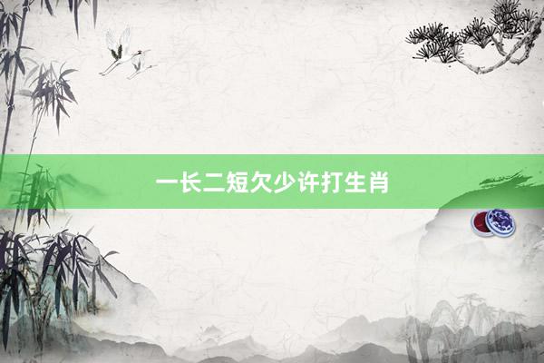 一长二短欠少许打生肖