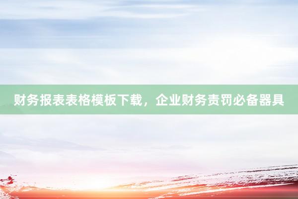 财务报表表格模板下载，企业财务责罚必备器具