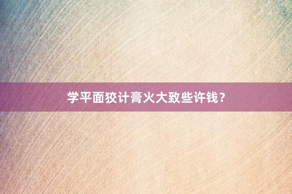 学平面狡计膏火大致些许钱？